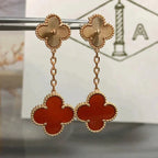 ¡®Lumi¡¯CLOVER 2 MOTIF  LASER CARNELIAN EARRINGS
