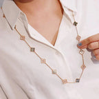 Lumi® CLOVER 20 MOTIFS DARK MOP DIAMOND NECKLACE
