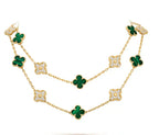 ¡®Lumi¡¯CLOVER 20 MOTIFS MALACHITE DIAMOND NECKLACE