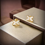 ¡®Lumi¡¯JEUX DE WHITE MOP GOLD DIAMOND EARRINGS