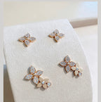 Lumi® Sternblüten-Ohrstecker aus rosa Gold mit Diamanten