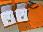 ¡®Lumi¡¯HM CLIC YELLOW ENAMEL GOLD NECKLACE