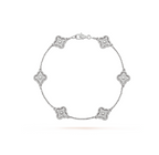 ¡®Lumi¡¯CLOVER 6 MOTIF SILVER DIAMOND BRACELET
