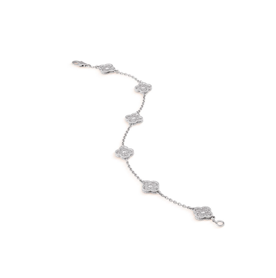 ¡®Lumi¡¯CLOVER 6 MOTIF SILVER DIAMOND BRACELET