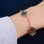 [Lumi jewelry] CLOVER 5 MOTIF GRAY MOP BRACELET COLLECTION