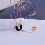 ¡®Lumi¡¯AMULETTE ROSÉGOLD ONYX-HALSKETTE