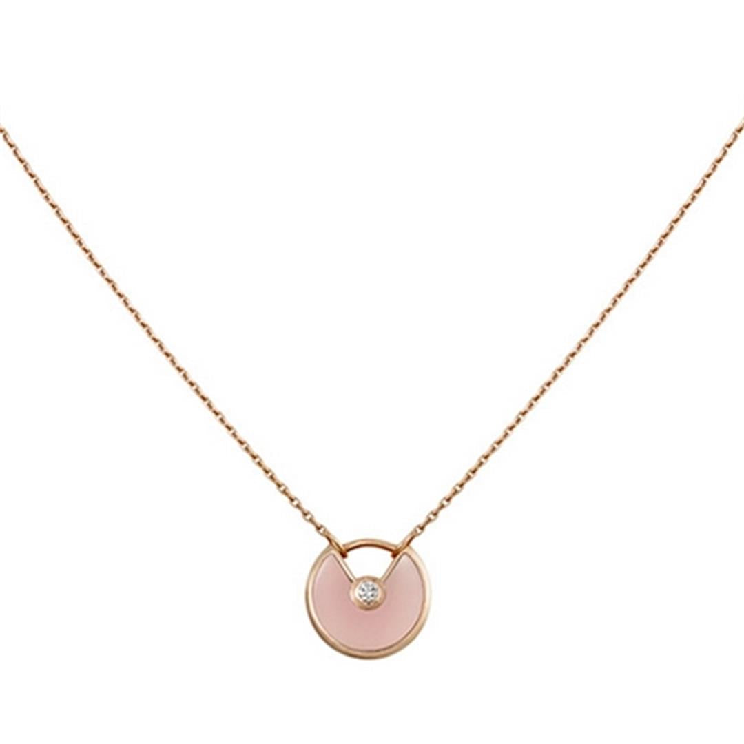 ¡®Lumi¡¯AMULETTE ROSE GOLD PINK MOP NECKLACE