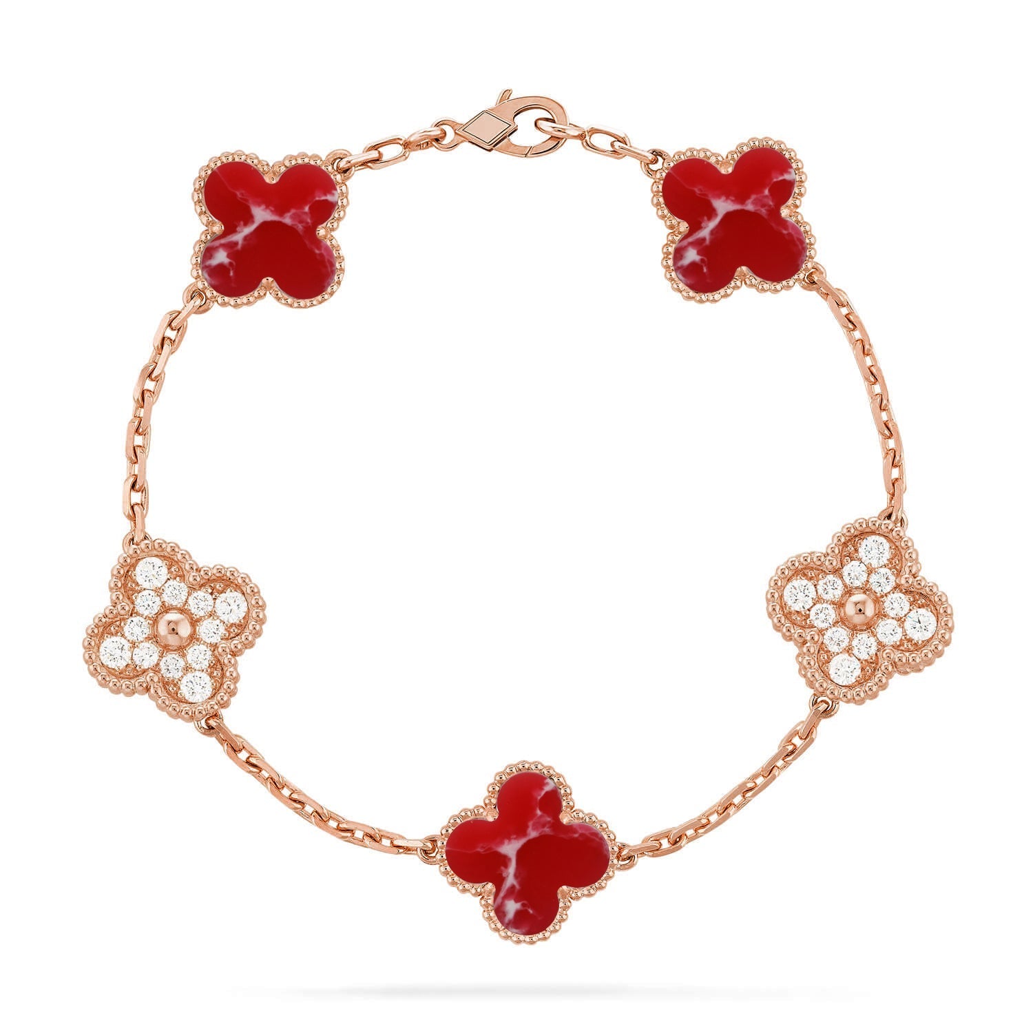 [Lumi]New CLOVER 5 MOTIF RED PATTERN BRACELET COLLECTION