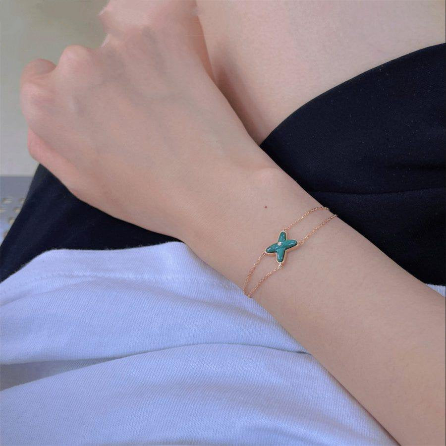 ¡®Lumi¡¯JEUX BRACELET MALACHITE PINK GOLD 1 DIAMOND