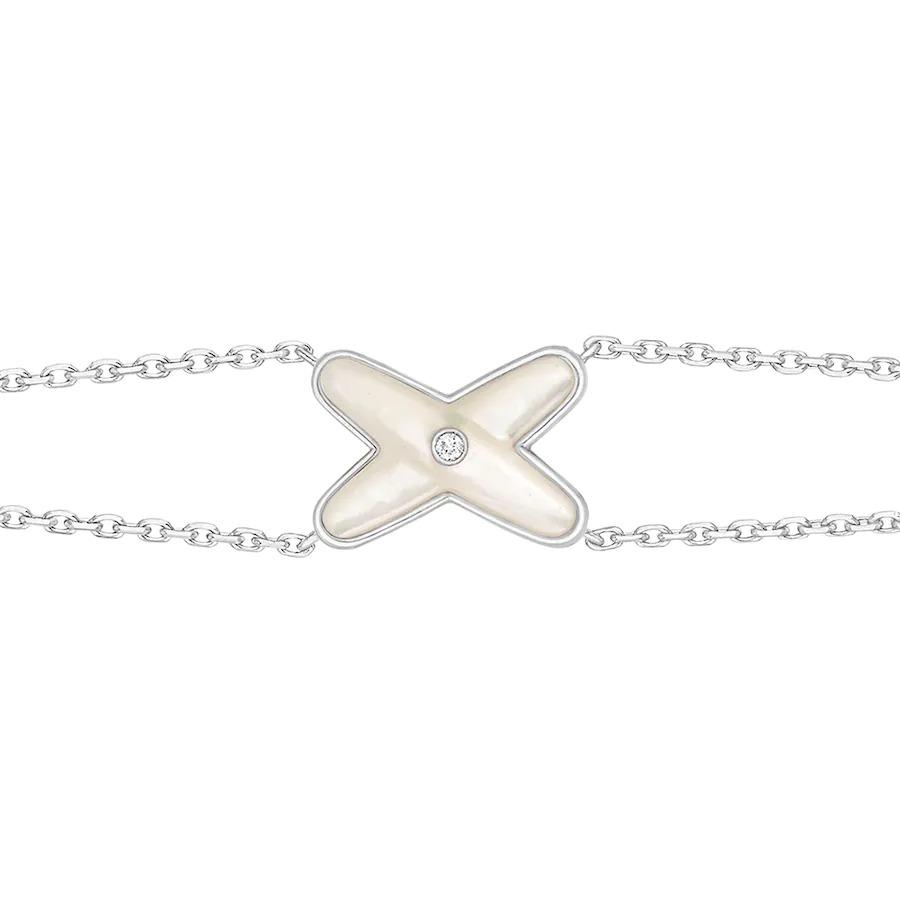 ¡®Lumi¡¯JEUX BRACELET WHITE MOP SILVER 1 DIAMOND
