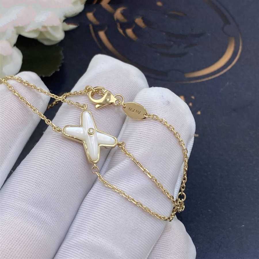 ¡®Lumi¡¯JEUX BRACELET WHITE MOP GOLD 1 DIAMOND