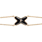 ¡®Lumi¡¯JEUX BRACELET ONYX PINK GOLD 1 DIAMOND