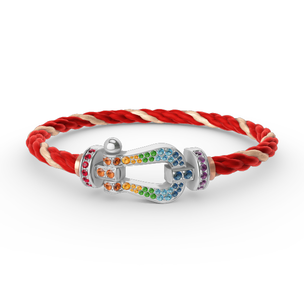 ¡®Lumi¡¯FORC LARGE HORSESHOE  COLORED DIAMOND BRACELET SILVER
