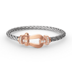 ¡®Lumi¡¯FORCE LARGE HORSESHOE HALF DIAMOND BRACELET ROSE GOLD