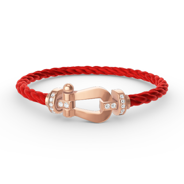 Lumi® FORCE Großes Hufeisen-Armband mit Halbdiamanten, Roségold