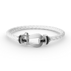 Lumi® FORCE Großes Hufeisen Schwarzes Diamantarmband Silber