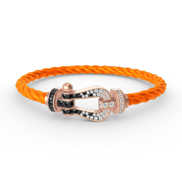 ¡®Lumi¡¯FORCE LARGE HORSESHOE BLACK WHITE DIAMOND BRACELET ROSE GOLD