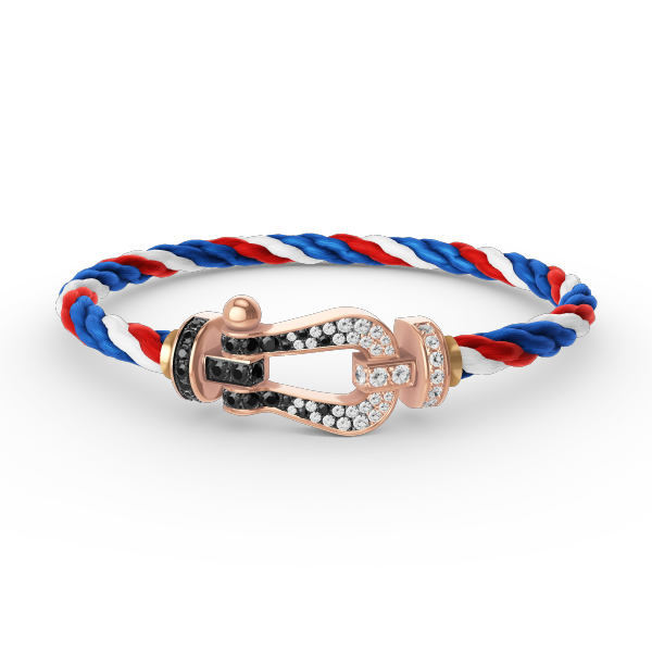 ¡®Lumi¡¯FORCE LARGE HORSESHOE BLACK WHITE DIAMOND BRACELET ROSE GOLD