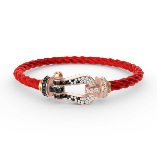 ¡®Lumi¡¯FORCE LARGE HORSESHOE BLACK WHITE DIAMOND BRACELET ROSE GOLD