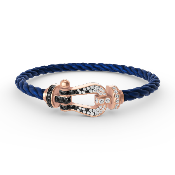 ¡®Lumi¡¯FORCE LARGE HORSESHOE BLACK WHITE DIAMOND BRACELET ROSE GOLD