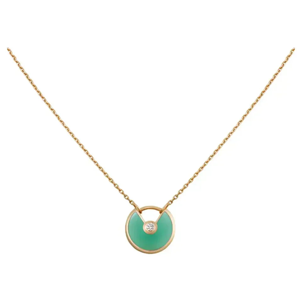 ¡®Lumi¡¯AMULETTE GOLD MALACHITE NECKLACE