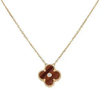 Lumi CLOVER Halskette aus 15 mm Diamant und gelbem Tigerauge-Achat