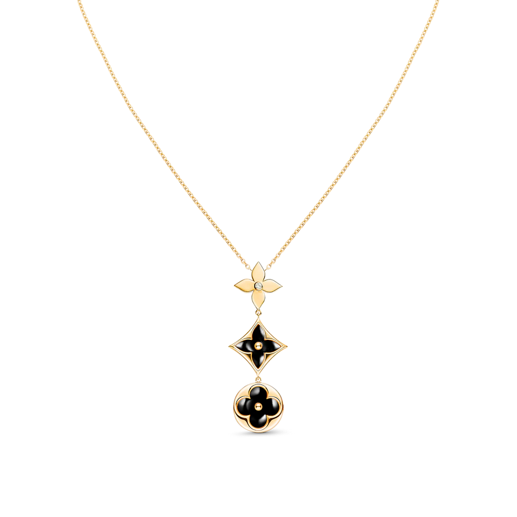 ¡®Lumi¡¯STAR AND SUN ONYX PINK GOLD NECKLACE