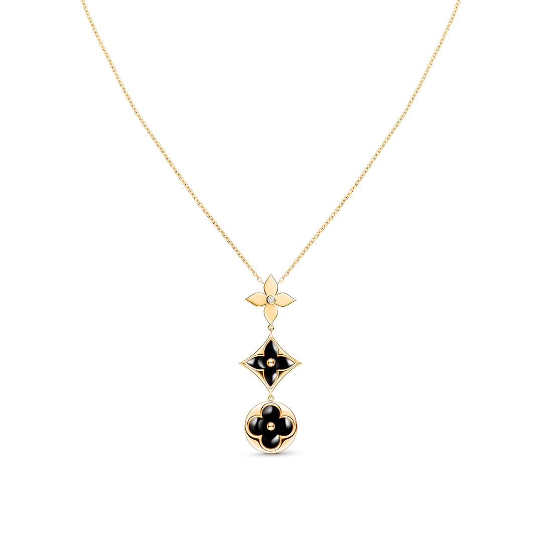 ¡®Lumi¡¯STAR AND SUN ONYX ROSA GOLD KETTE