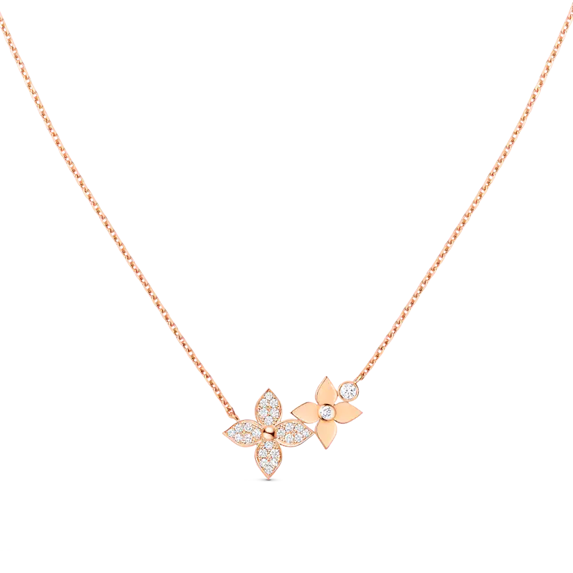 ®Lumi®Sternblüten-Halskette, rosa Gold, Diamanten