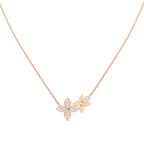 ®Lumi®Sternblüten-Halskette, rosa Gold, Diamanten