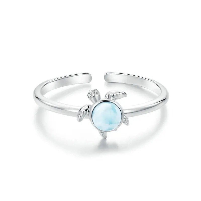 Offener Ring mit Meeresschildkrötenmotiv, verstellbarer Ring