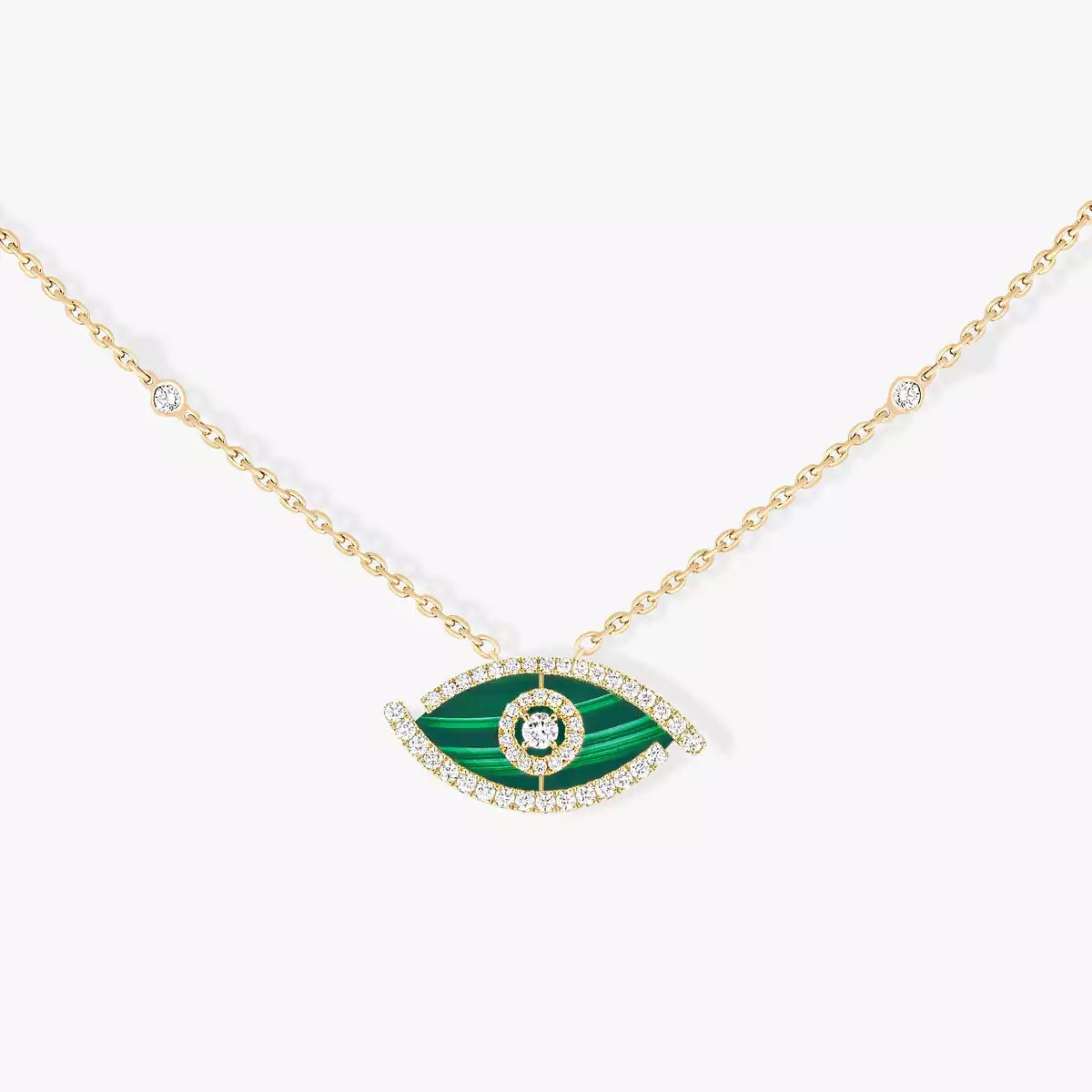 [Imperial Jewelrys]Lucky Eye Diamond Necklace in Rose Gold and Turquoise
