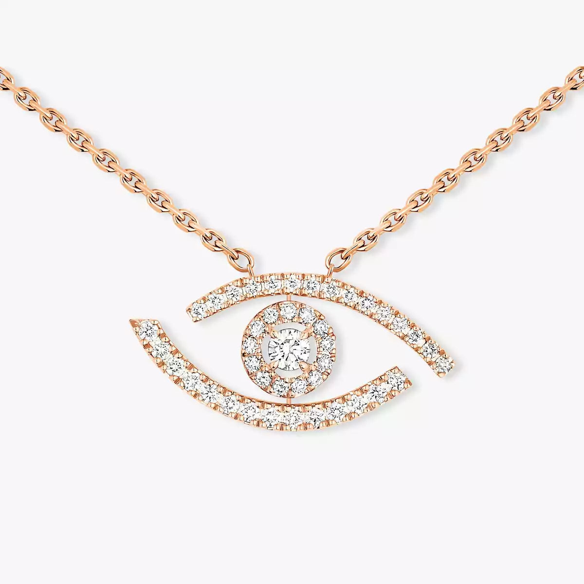 [Imperial Jewelrys]Pave_ Diamond Necklace Lucky Eye
