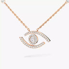 [Imperial Jewelrys]Pave_ Diamond Necklace Lucky Eye