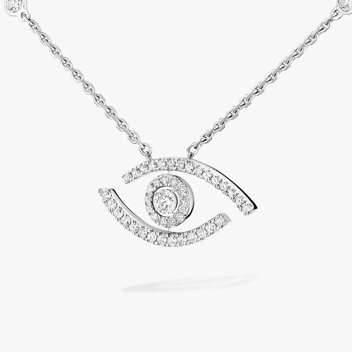 [Imperial Jewelrys]Pave_ Diamond Necklace Lucky Eye