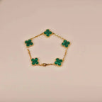 [Lumi jewelry] CLOVER 5 MOTIF MALACHITE BRACELET COLLECTION