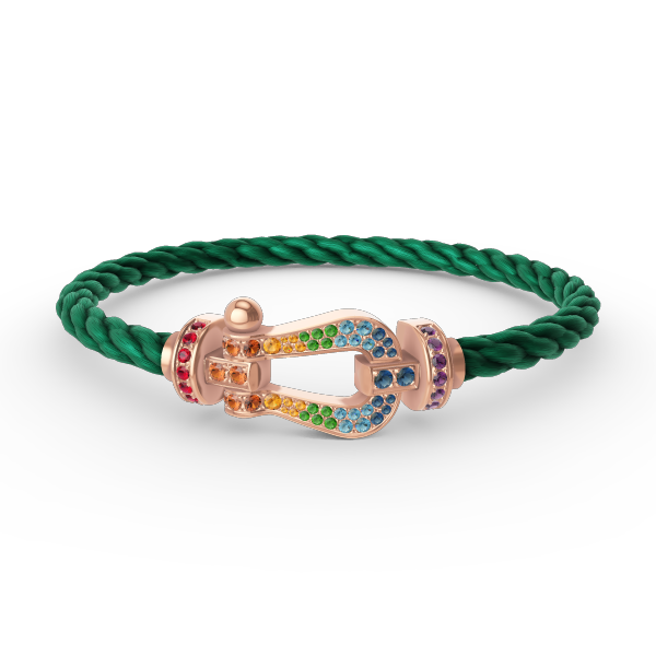 Lumi® FORCE Großes Hufeisen-Armband mit farbigen Diamanten in Roségold