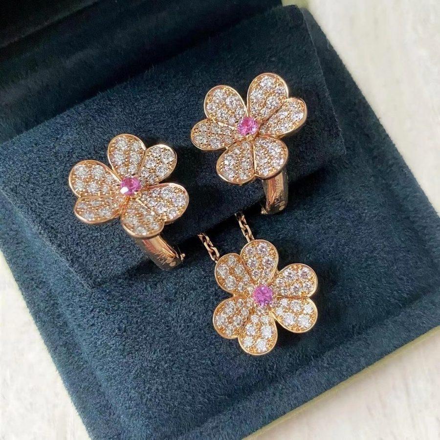 ¡®Lumi¡¯FRIVOLE PINK GOLD FLOWER DIAMOND EARRINGS