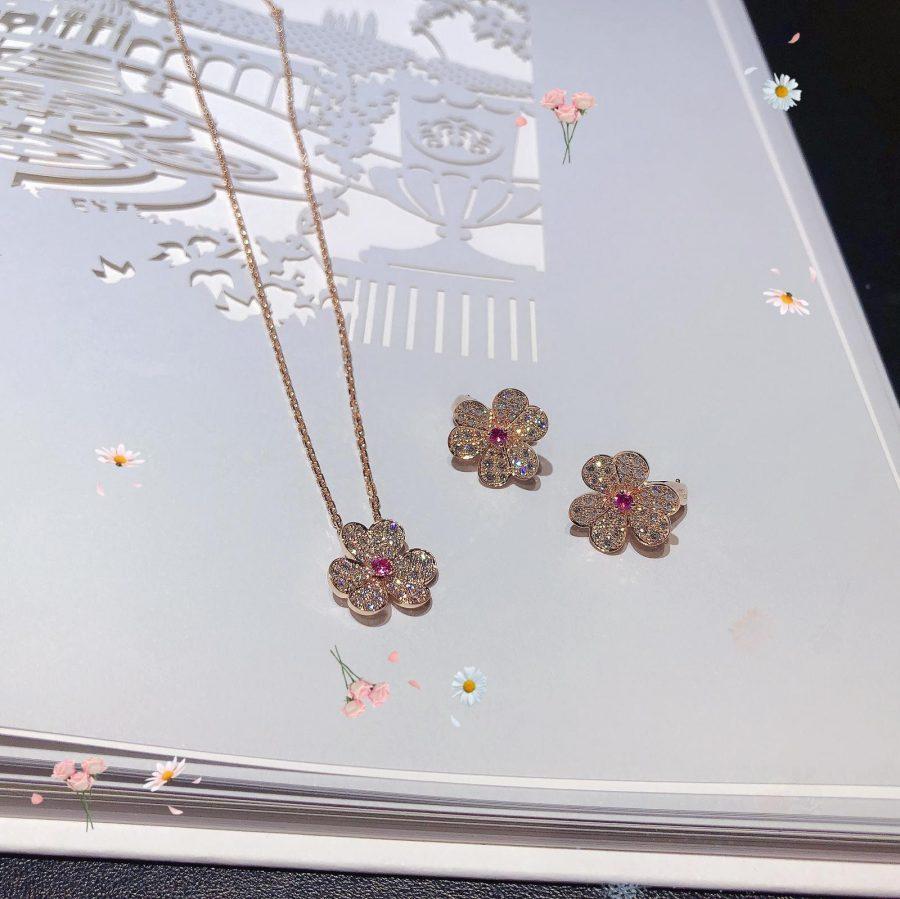 ¡®Lumi¡¯FRIVOLE PINK GOLD FLOWER DIAMOND EARRINGS