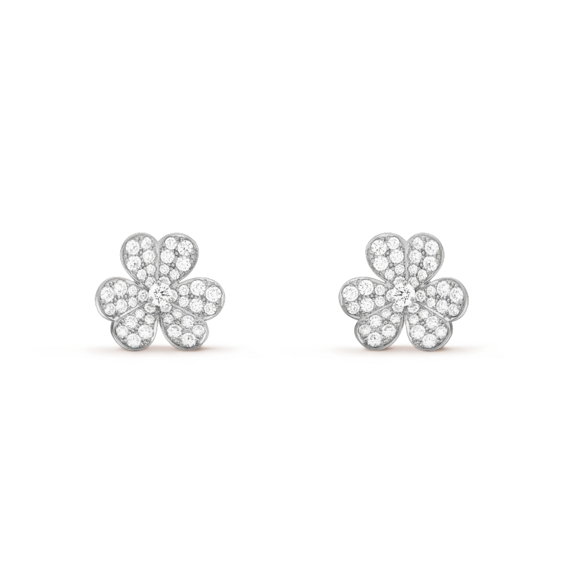 ¡®Lumi¡¯FRIVOLE SILVER FLOWER DIAMOND EARRINGS