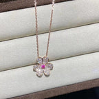 Lumi® FRIVOLE ROSÉGOLD BLUMEN-DIAMANT-HALSKETTE