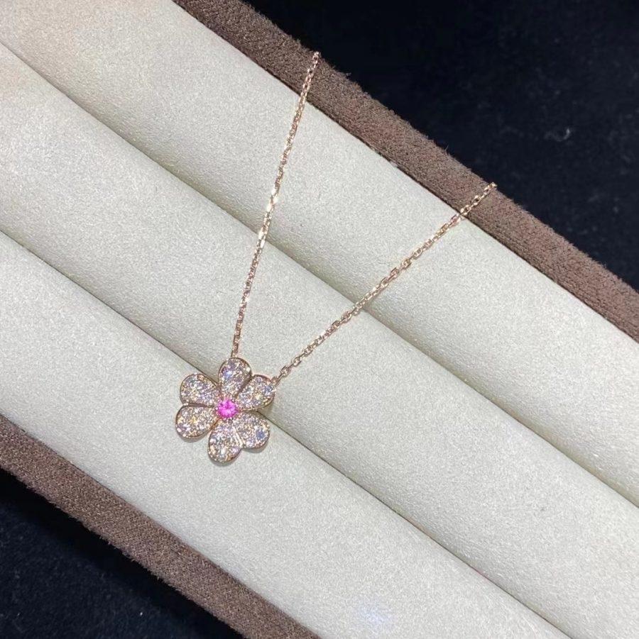 Lumi® FRIVOLE ROSÉGOLD BLUMEN-DIAMANT-HALSKETTE