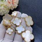 ¡®Lumi¡¯CLOVER EARRINGS WHITE MOP 4 MOTIFS GOLD