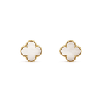 ¡®Lumi¡¯CLOVER MEDIUM 1 MOTIFS  WHITE MOP STUD EARRINGS