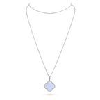 ¡®Lumi¡¯CLOVER SILVER CHALCEDONY BIG CLOVER NECKLACE