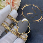 Lumi® CLOVER 25MM GOLD ONYX GROSSE KLEE-HALSKETTE