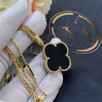 Lumi® CLOVER 25MM GOLD ONYX GROSSE KLEE-HALSKETTE