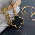 Lumi® CLOVER 25MM GOLD ONYX GROSSE KLEE-HALSKETTE