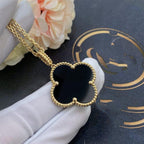 Lumi® CLOVER 25MM GOLD ONYX GROSSE KLEE-HALSKETTE