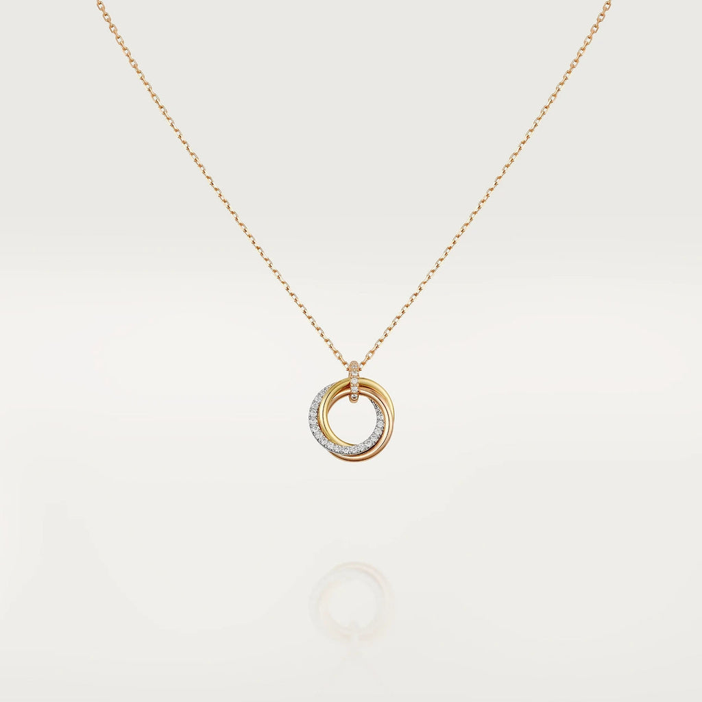 ¡®Lumi¡¯TRINITY NECKLACE SILVER GOLD PINK GOLD DIAMONDS